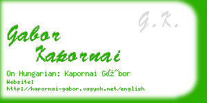 gabor kapornai business card